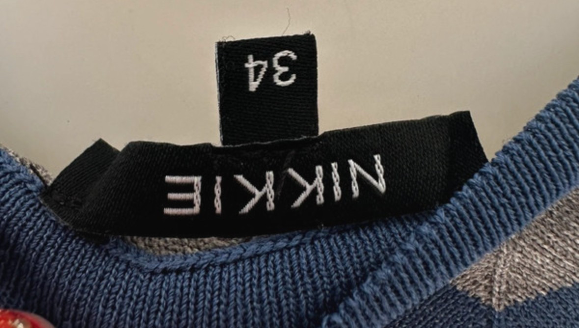 Vintage-Style Chevron Knit Top by Nikkie – Size 34 (XS)