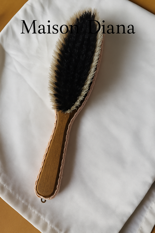 Vintage Velvet Clothes Brush with Wooden Handle — 1920s–1950s