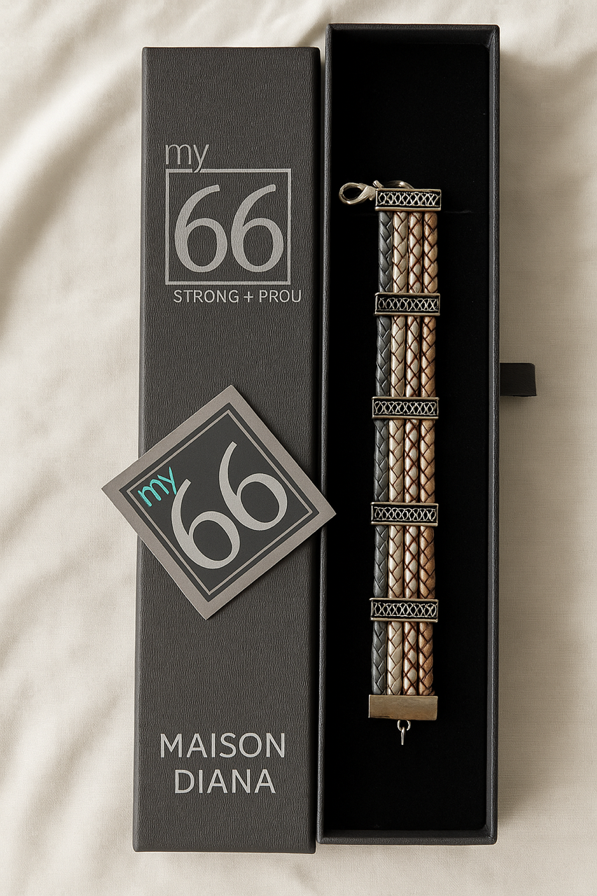 My66 “Strong + Proud” Braided Leather Bracelet