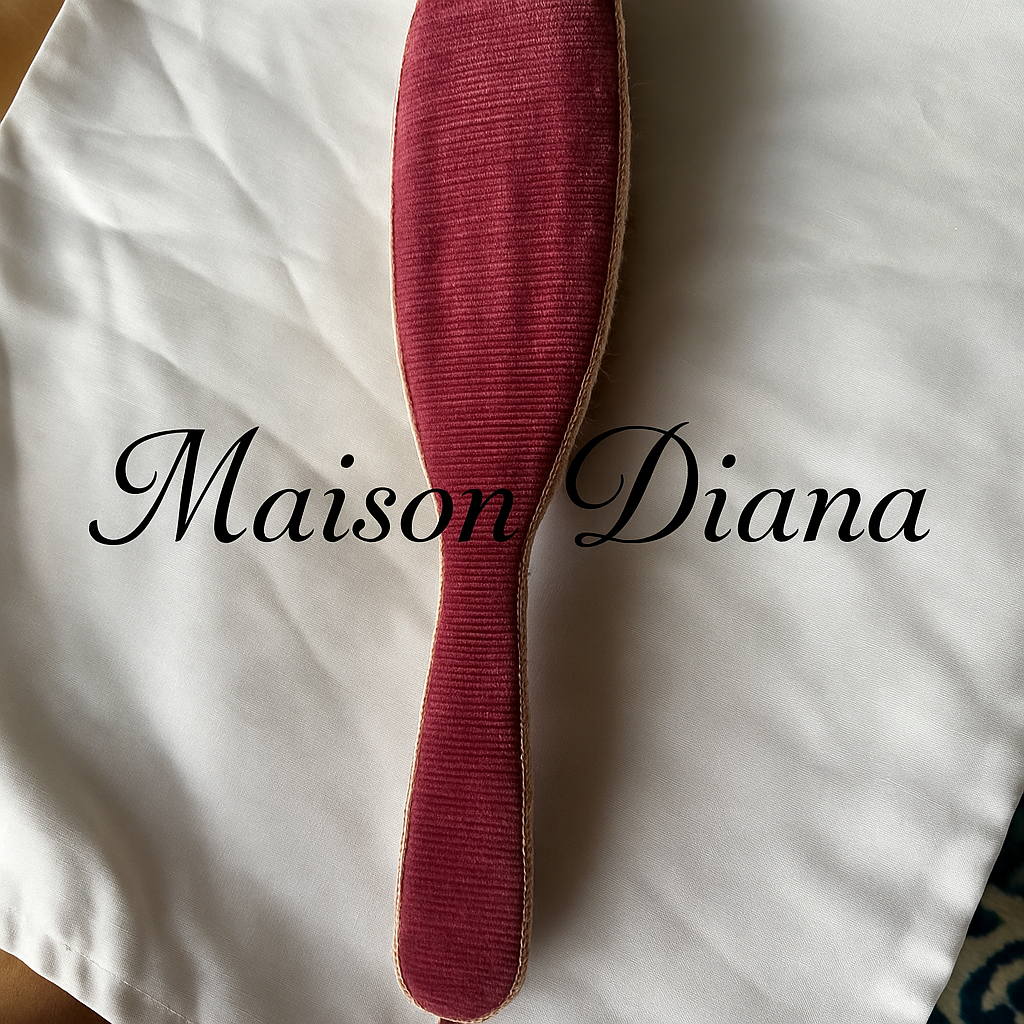 Vintage Velvet Clothes Brush with Wooden Handle — 1920s–1950s