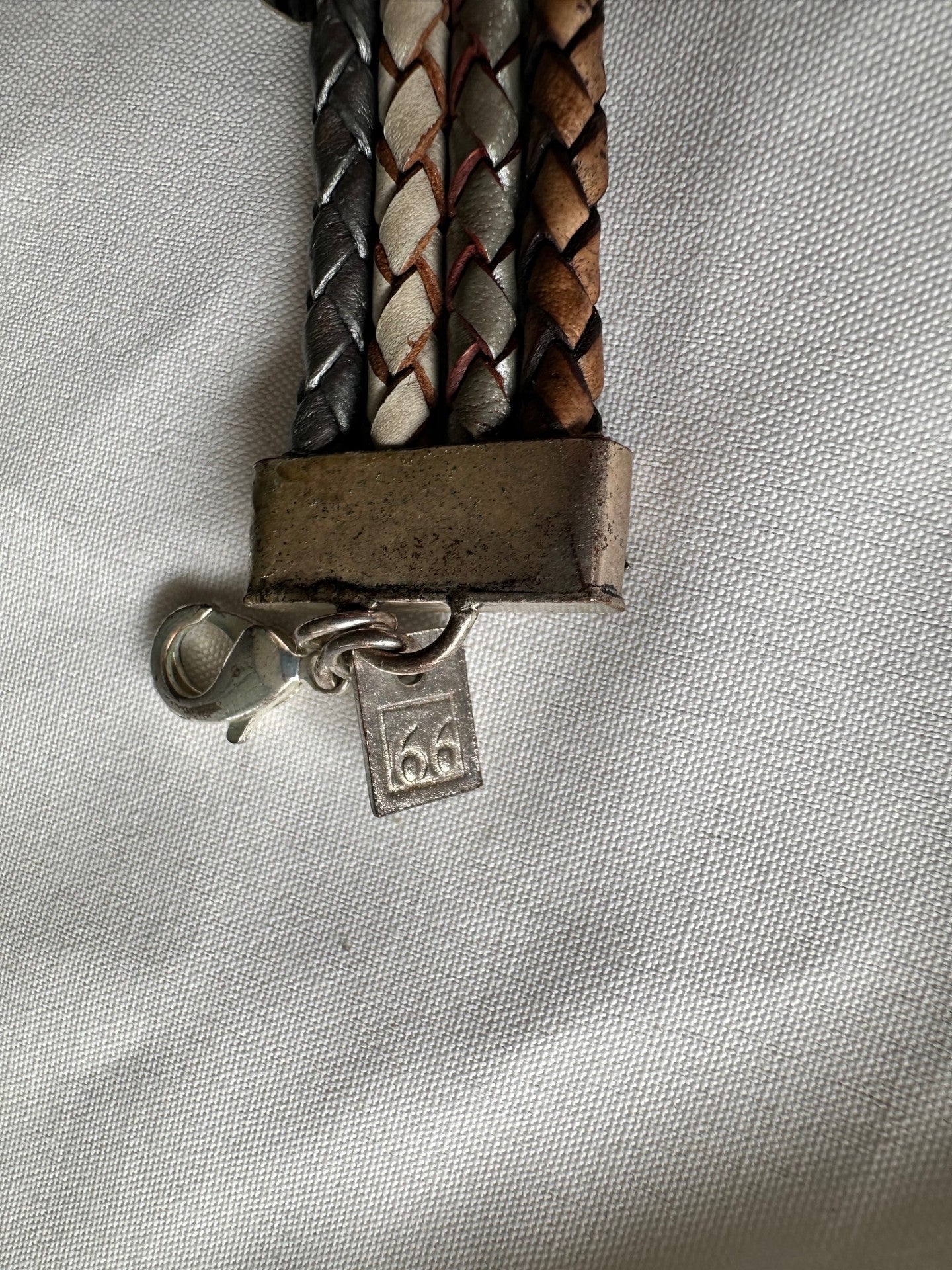 My66 “Strong + Proud” Braided Leather Bracelet