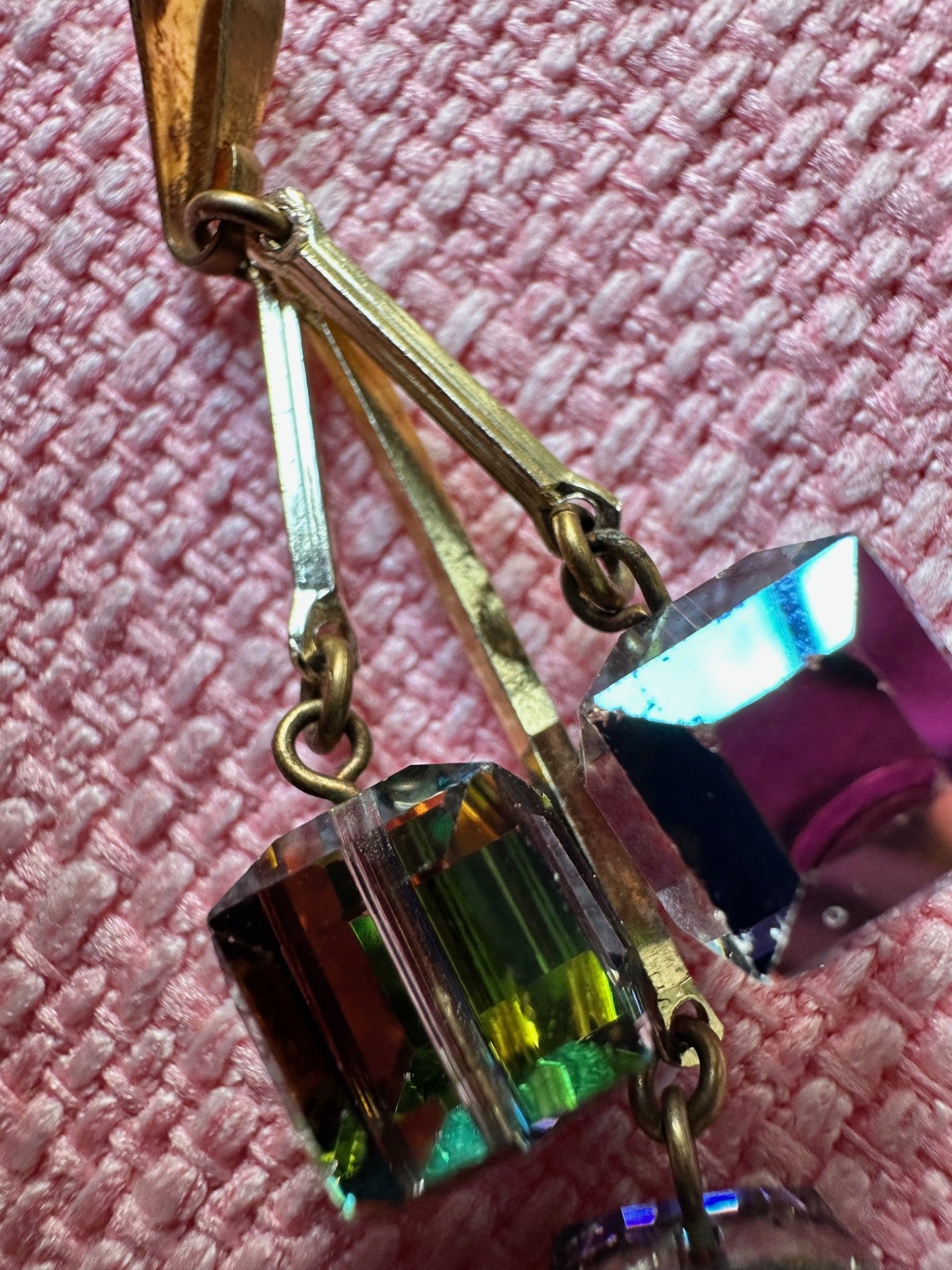 Vintage Aurora Borealis Crystal Pendant – 1950s