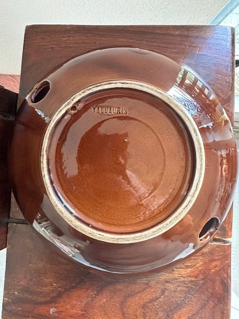 Vintage Vallauris Ceramic Bowl – Signed S.R. – Handcrafted by Séraphin Roux – c.1950s