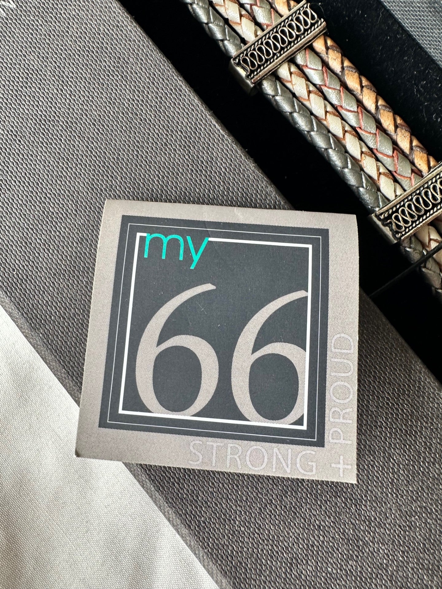 My66 “Strong + Proud” Braided Leather Bracelet